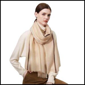 Luxury Cashmere Pashmina Shawl Silk Wool Blend Lightweight Elegant Wrap